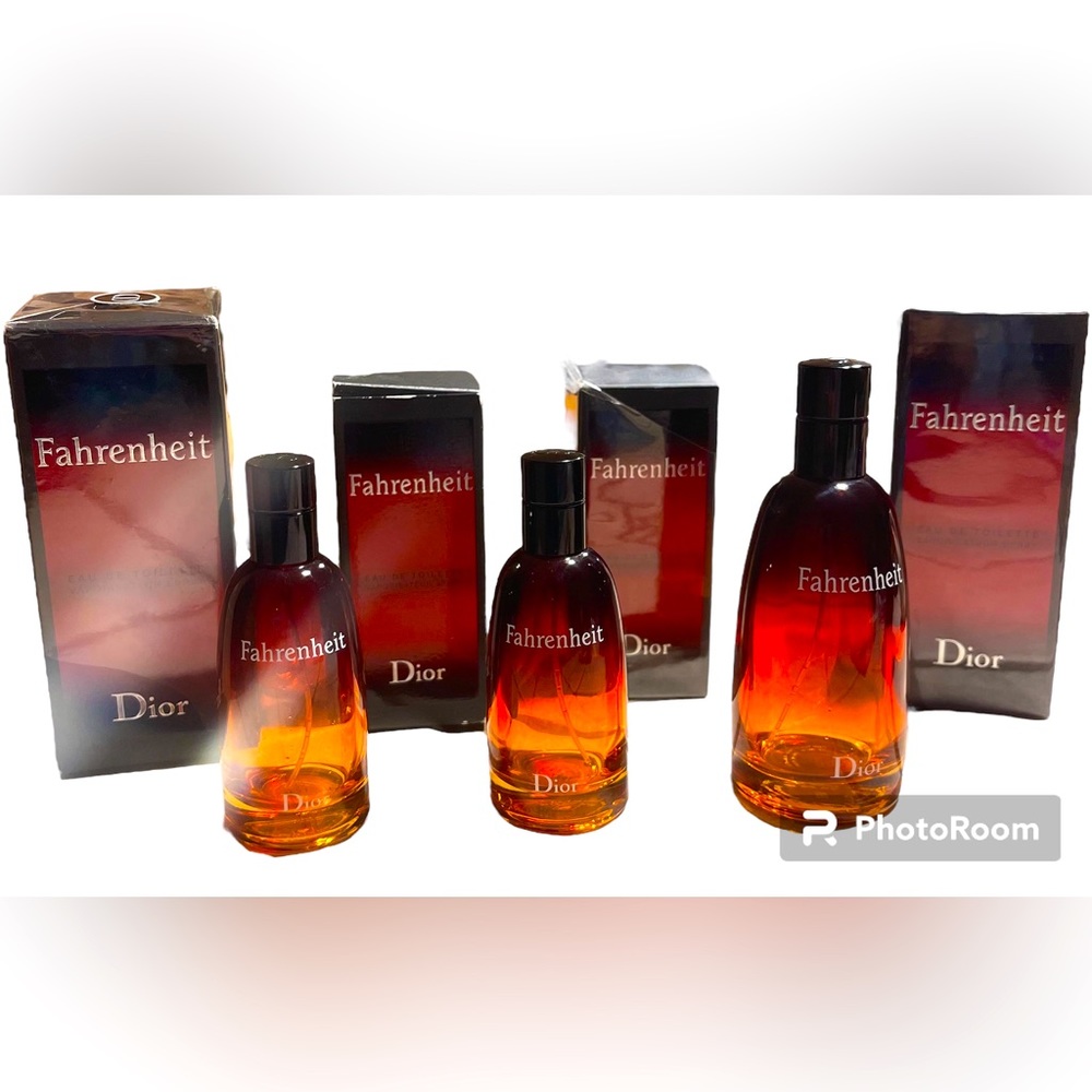 Christian Dior Farenheit 4~Empty Box & 2~Empty Bottles 1.6 fl.oz & 1~3.4…